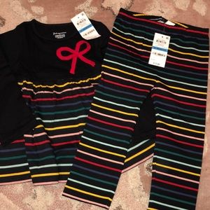 Toddler girls striped outfit